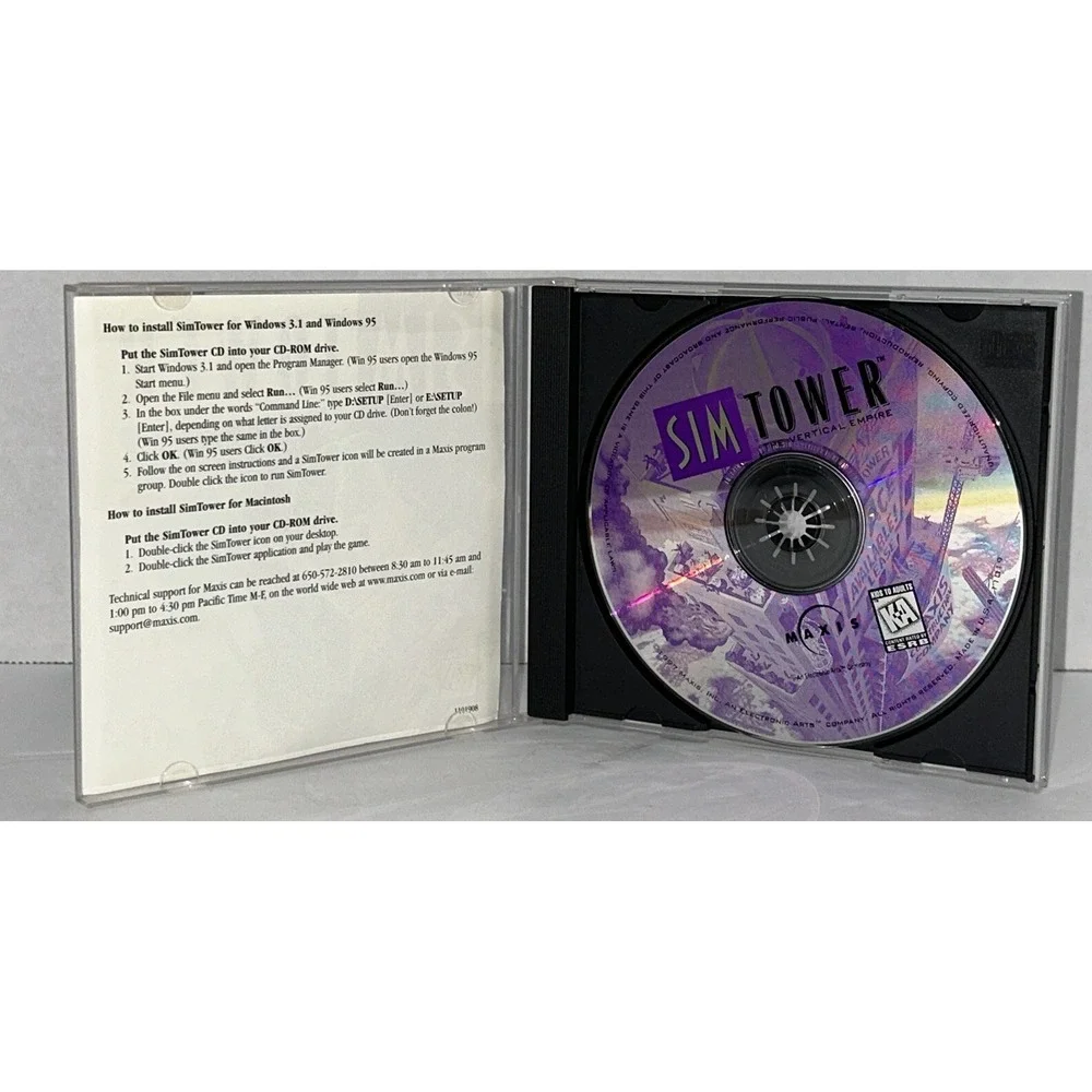 SimTower The‎ Vertical Empire (PC CD-ROM) 1997 Vintage Computer Game